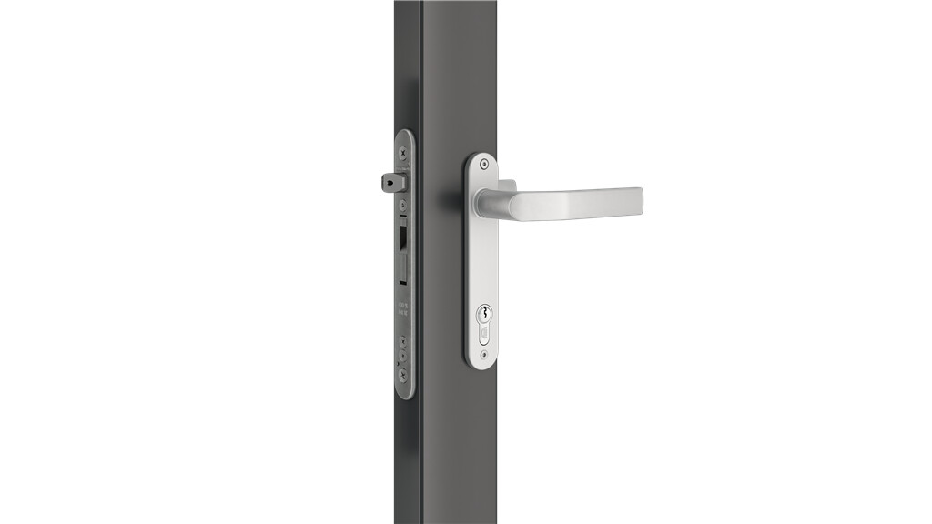 Insert lock with 60 mm backset for profiles of 80 mm or more
