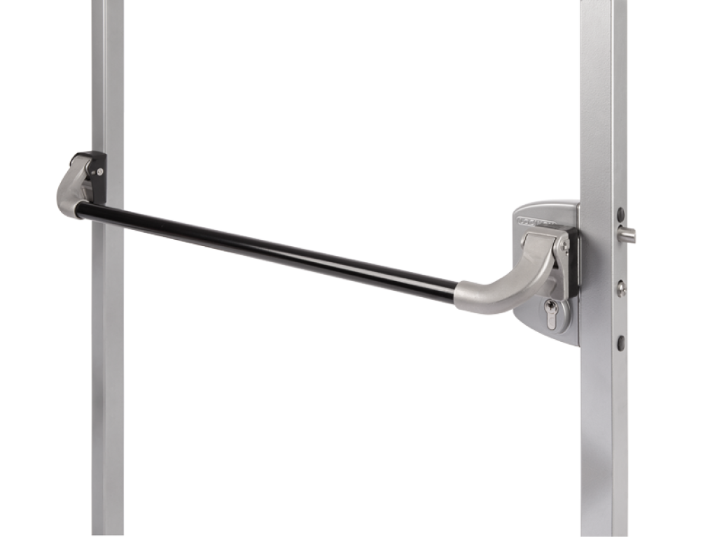 Anti paniekopener in aluminium voor poortsloten in opbouw