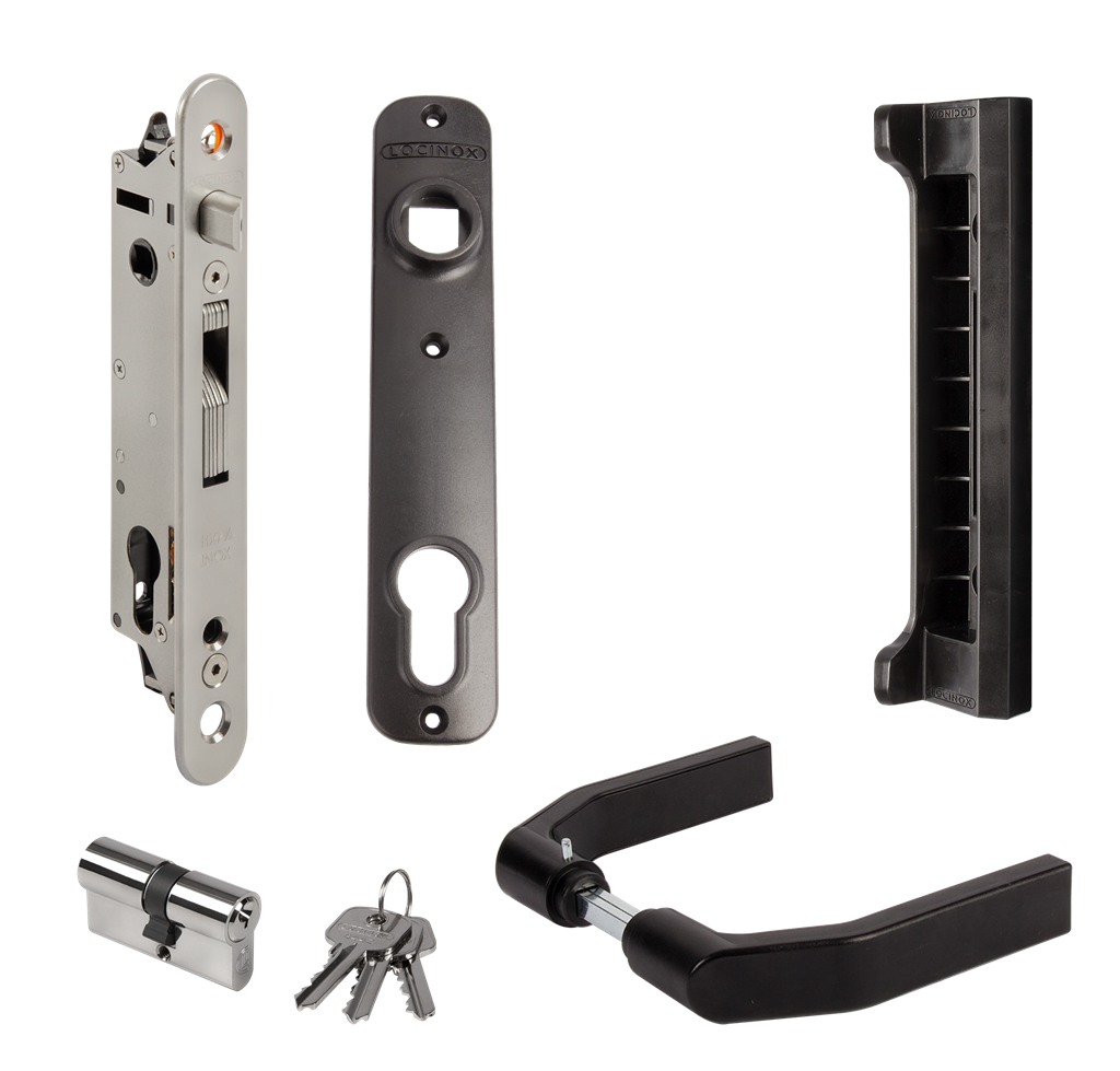 Kit completo con cerradura para equipar puertas metálicas, PVC y de aluminio