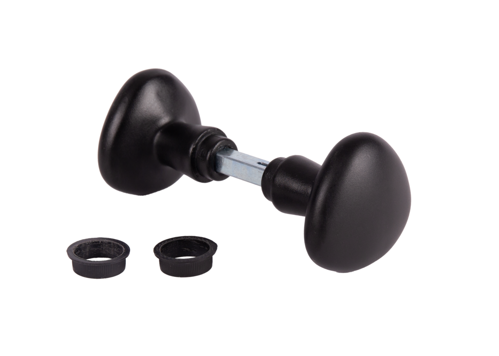Paire de boutons en aluminium noir