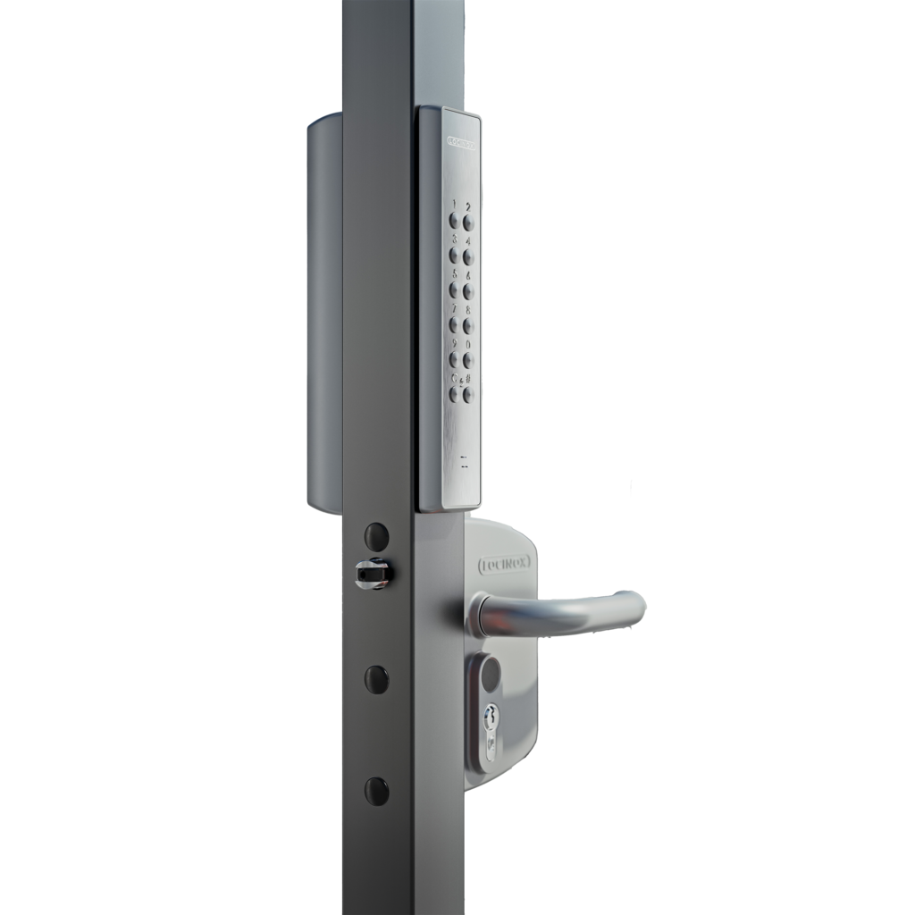 VOLTA - Cerradura de sobreponer con teclado de códigos alimentado por batería