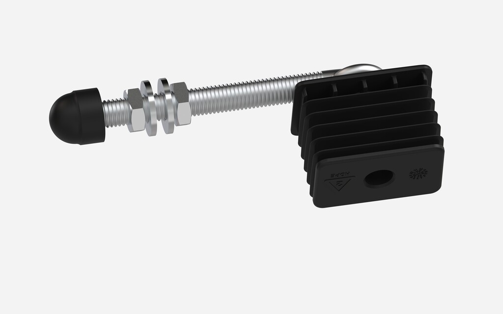 Hinge set with polyamide plugs for garden gates