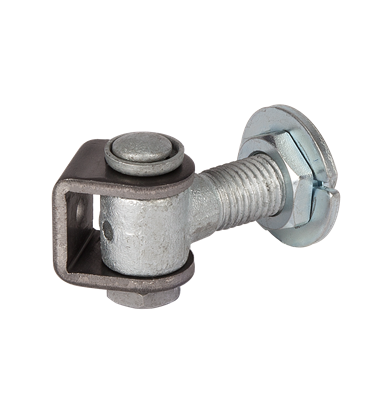 Vandal-proof one way 90° hinge with adjustable welding nut