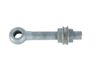 Eyebolt with nuts and spring ring