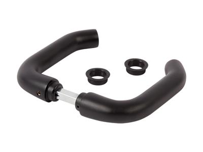 Black anodized aluminium handle pair