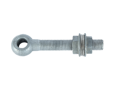 Eyebolt with nuts and spring ring