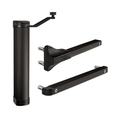 Compact and polyvalent gate closer, fits every gate situation