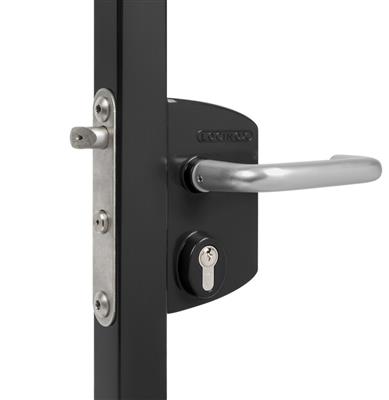 Surface mounted anti-panic gate lock