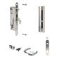 Complete, stainless steel insert lock set for metal and aluminium gates