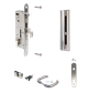 Complete, stainless steel insert lock set for metal and aluminium gates