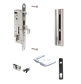 Complete, stainless steel insert lock set for metal and aluminium gates